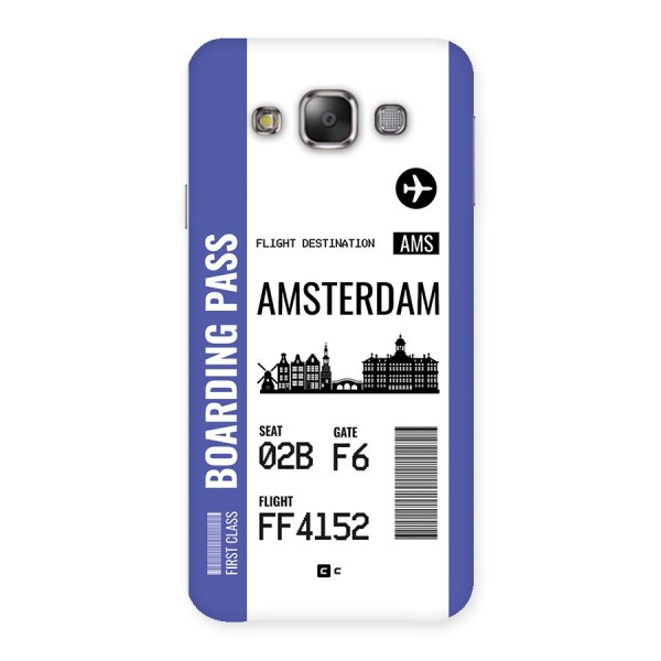 Amsterdam Boarding Pass Back Case for Galaxy E7