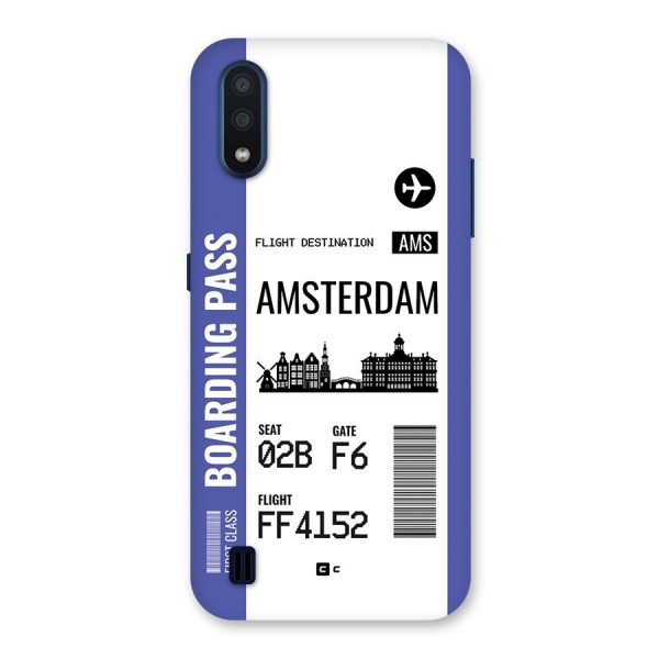 Amsterdam Boarding Pass Back Case for Galaxy M01
