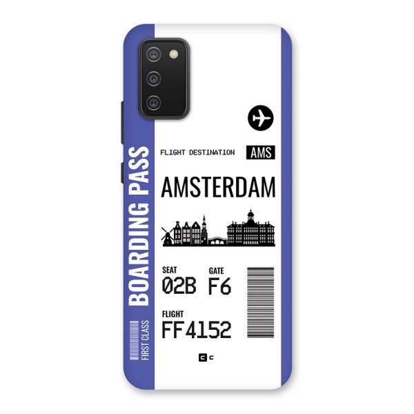Amsterdam Boarding Pass Back Case for Galaxy M02s
