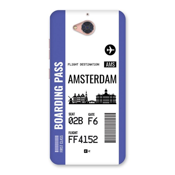 Amsterdam Boarding Pass Back Case for Gionee S6 Pro