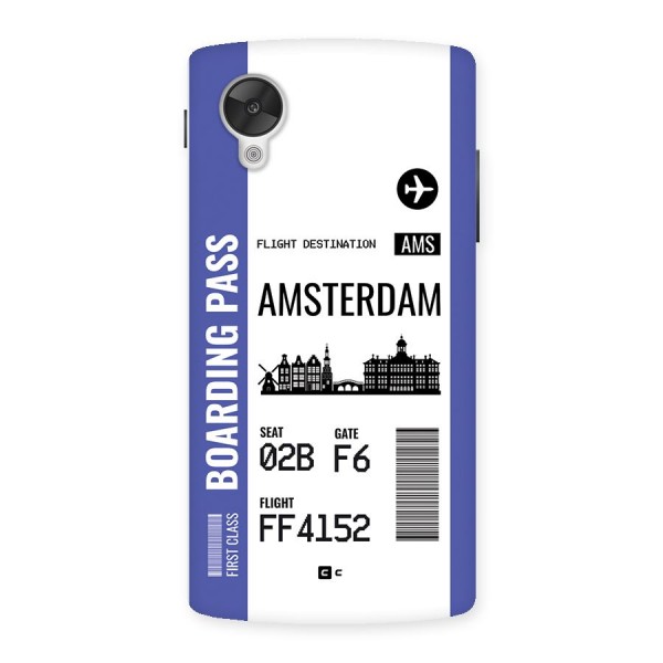 Amsterdam Boarding Pass Back Case for Google Nexus 5