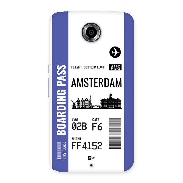 Amsterdam Boarding Pass Back Case for Google Nexus 6