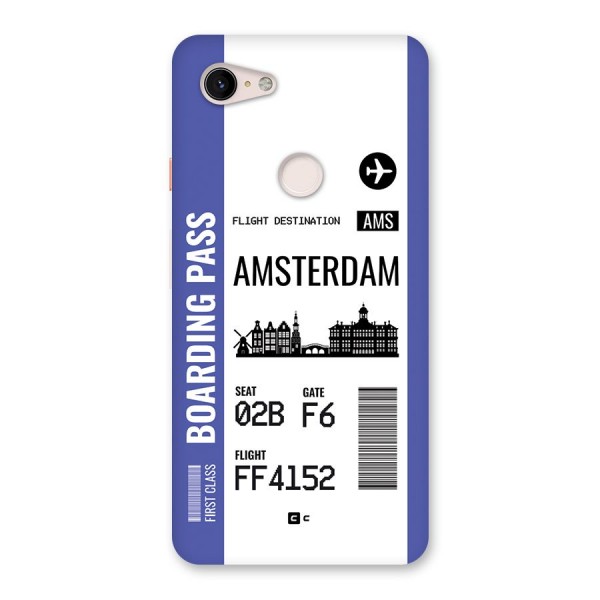 Amsterdam Boarding Pass Back Case for Google Pixel 3 XL