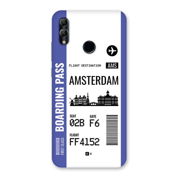 Amsterdam Boarding Pass Back Case for Honor 10 Lite