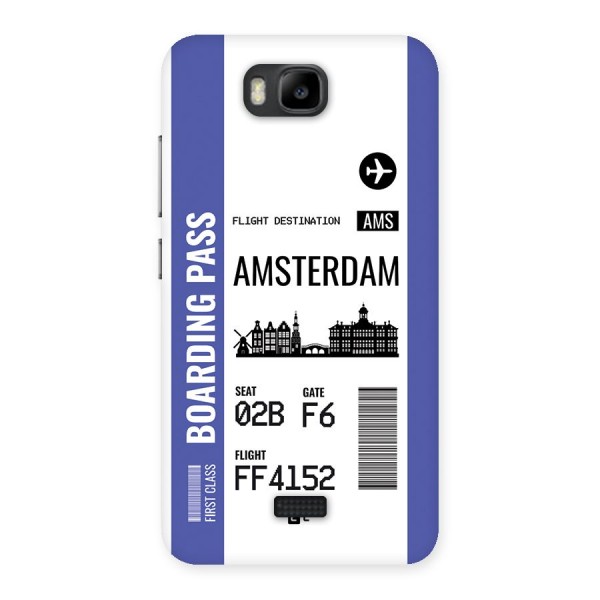 Amsterdam Boarding Pass Back Case for Honor Bee