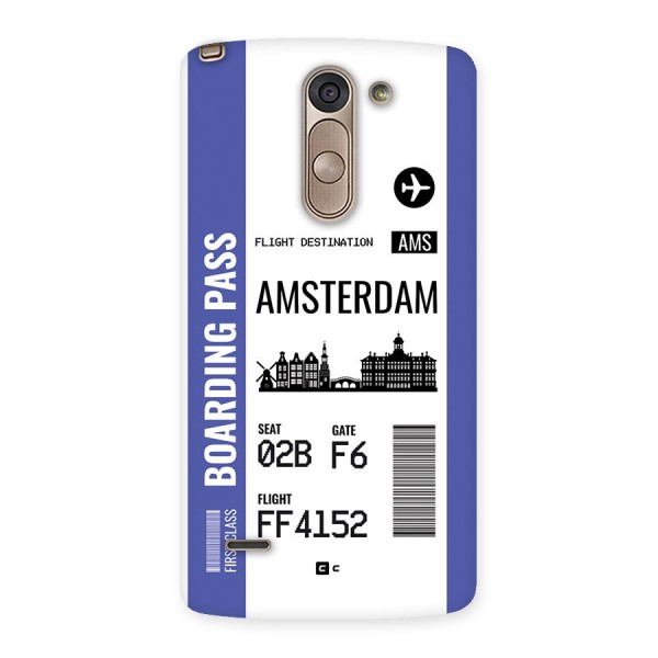 Amsterdam Boarding Pass Back Case for LG G3 Stylus