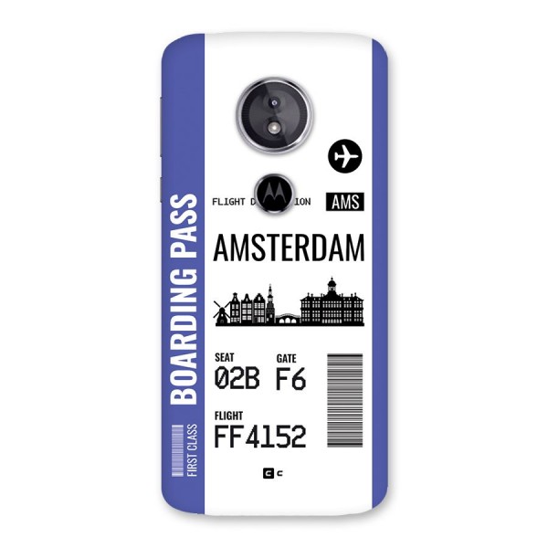 Amsterdam Boarding Pass Back Case for Moto E5
