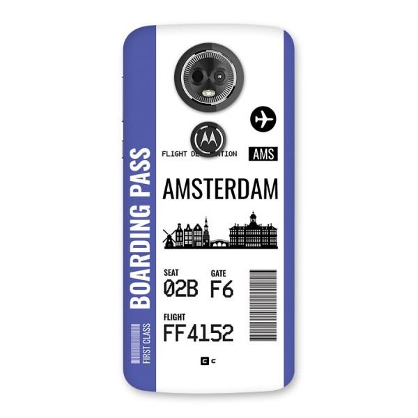 Amsterdam Boarding Pass Back Case for Moto E5 Plus