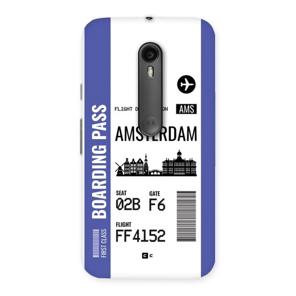 Amsterdam Boarding Pass Back Case for Moto G3