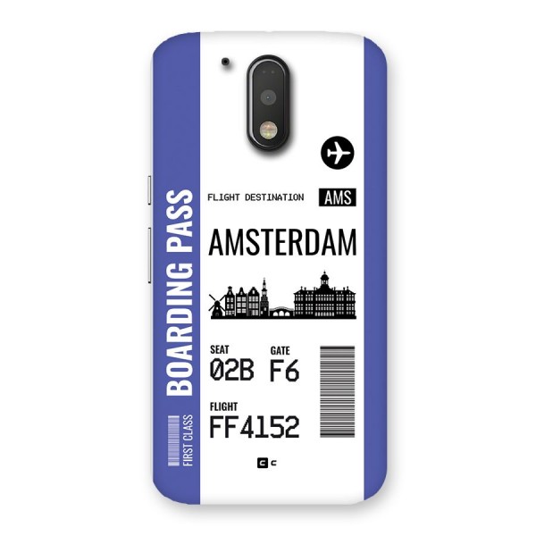 Amsterdam Boarding Pass Back Case for Moto G4 Plus