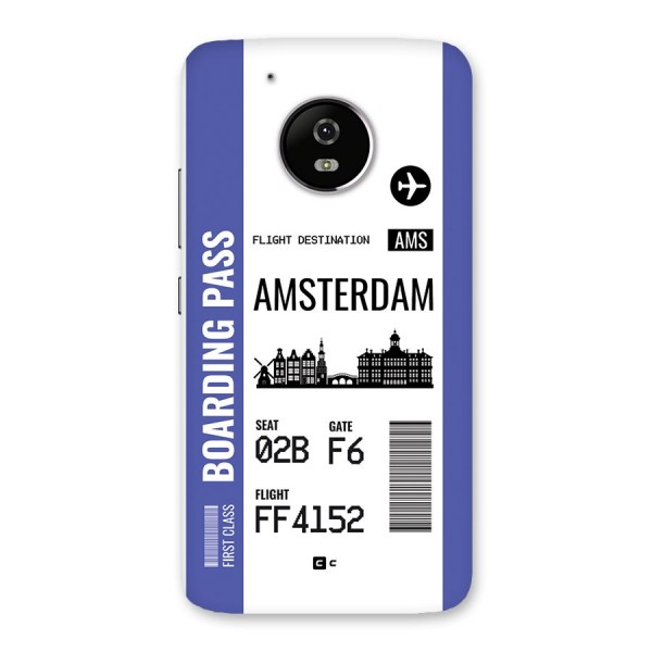 Amsterdam Boarding Pass Back Case for Moto G5