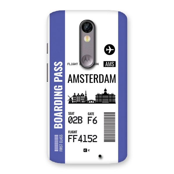 Amsterdam Boarding Pass Back Case for Moto X Force