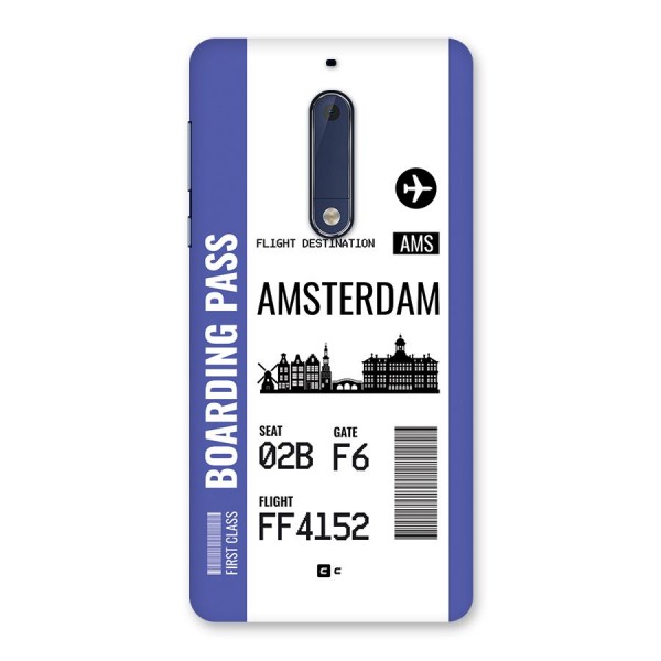 Amsterdam Boarding Pass Back Case for Nokia 5