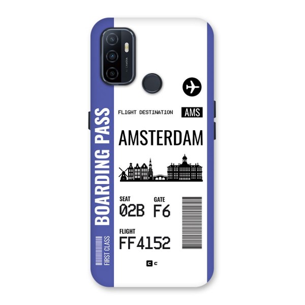 Amsterdam Boarding Pass Back Case for Oppo A32