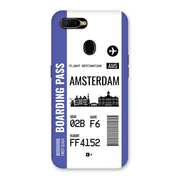 Amsterdam Boarding Pass Back Case for Oppo A5s