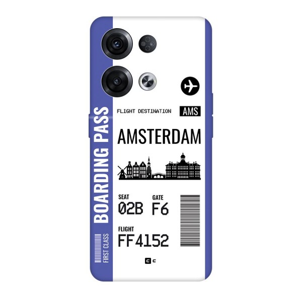 Amsterdam Boarding Pass Back Case for Oppo Reno8 Pro 5G