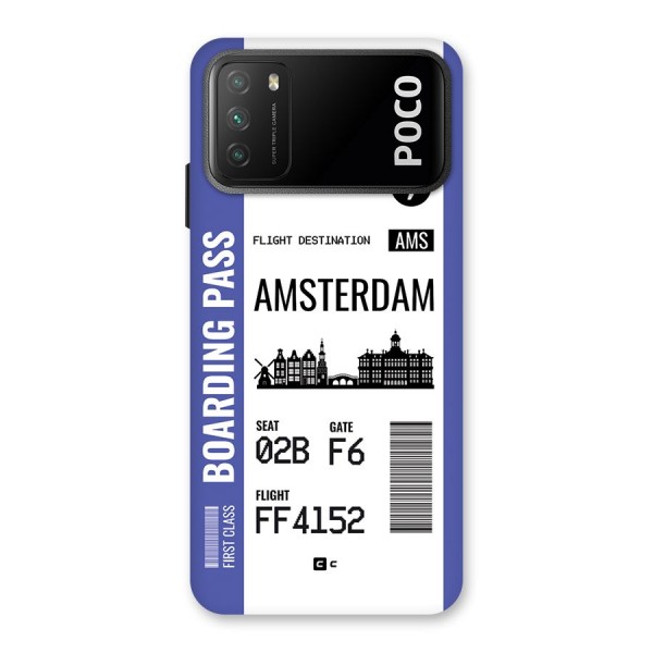 Amsterdam Boarding Pass Back Case for Poco M3