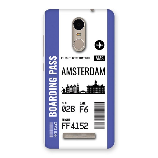 Amsterdam Boarding Pass Back Case for Redmi Note 3