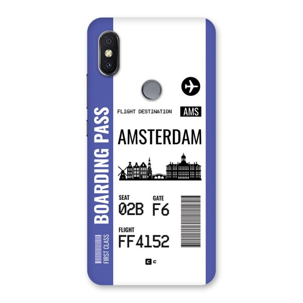 Amsterdam Boarding Pass Back Case for Redmi Y2