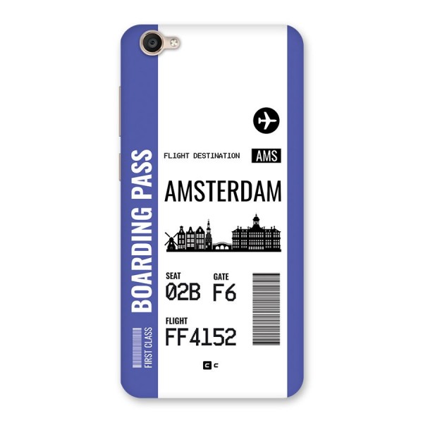 Amsterdam Boarding Pass Back Case for Vivo Y55