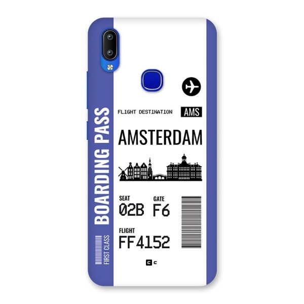 Amsterdam Boarding Pass Back Case for Vivo Y91