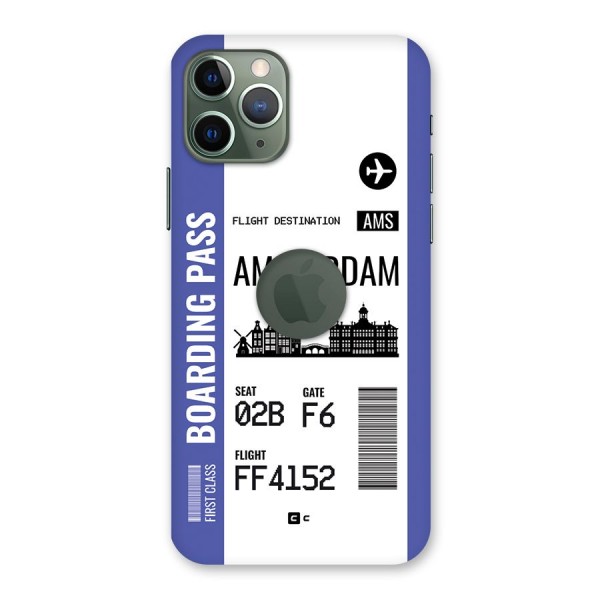 Amsterdam Boarding Pass Back Case for iPhone 11 Pro Logo Cut