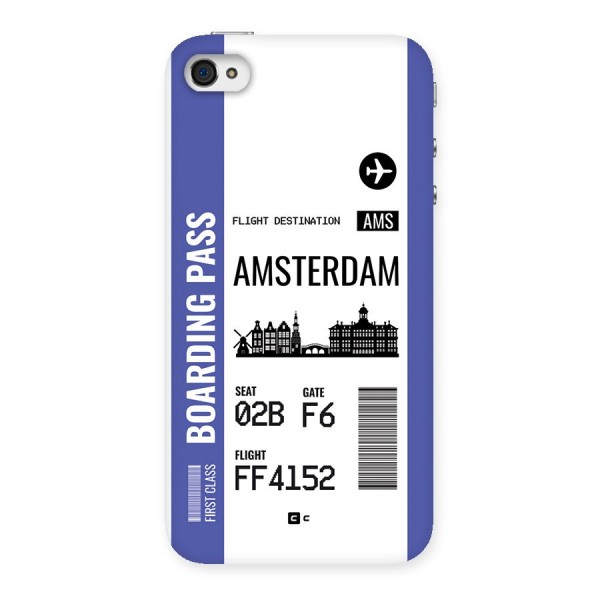 Amsterdam Boarding Pass Back Case for iPhone 4 4s