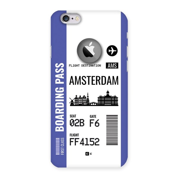 Amsterdam Boarding Pass Back Case for iPhone 6 Logo Cut