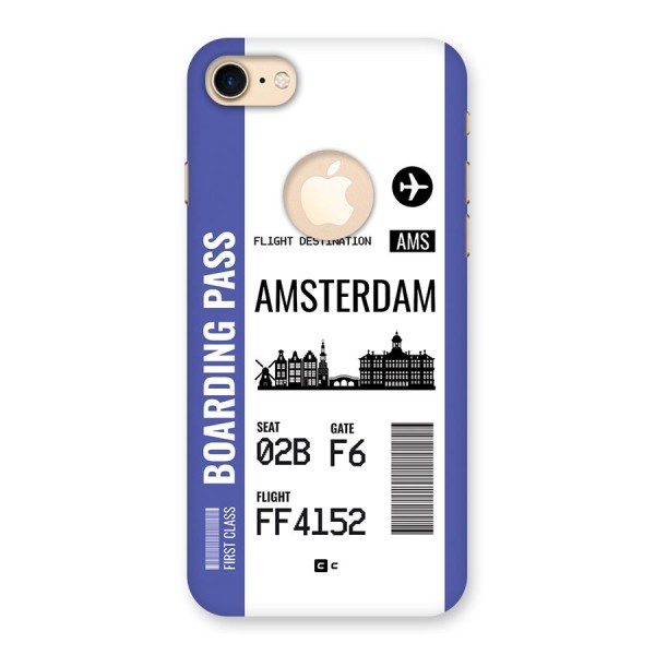 Amsterdam Boarding Pass Back Case for iPhone 8 Logo Cut