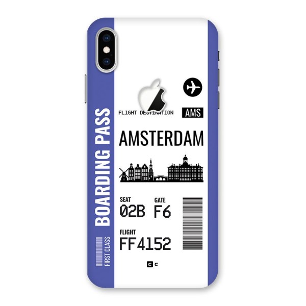 Amsterdam Boarding Pass Back Case for iPhone XS Max Apple Cut