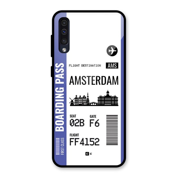 Amsterdam Boarding Pass Glass Back Case for Galaxy A30s