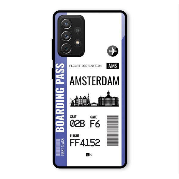 Amsterdam Boarding Pass Glass Back Case for Galaxy A72