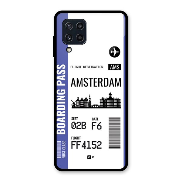 Amsterdam Boarding Pass Glass Back Case for Galaxy M32