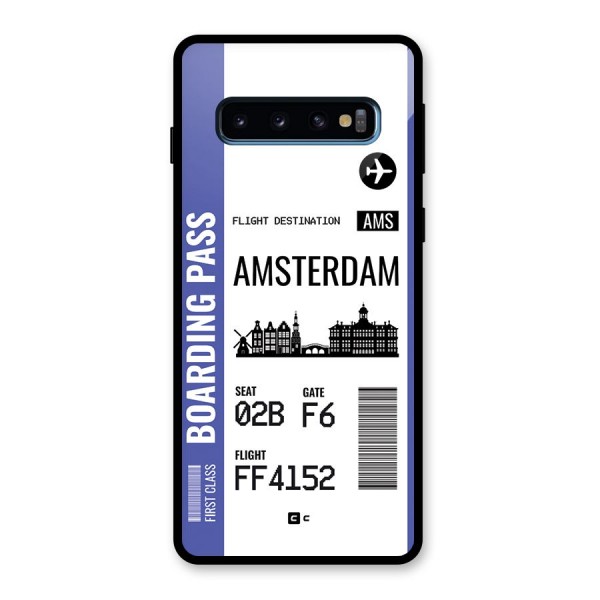 Amsterdam Boarding Pass Glass Back Case for Galaxy S10