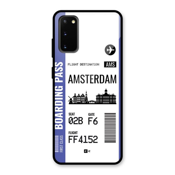 Amsterdam Boarding Pass Glass Back Case for Galaxy S20