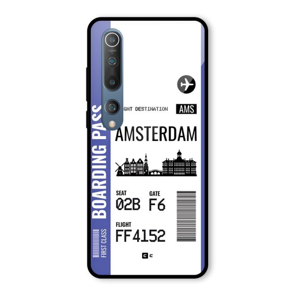 Amsterdam Boarding Pass Glass Back Case for Mi 10