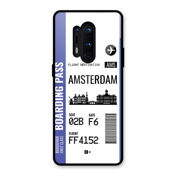 Amsterdam Boarding Pass Glass Back Case for OnePlus 8 Pro
