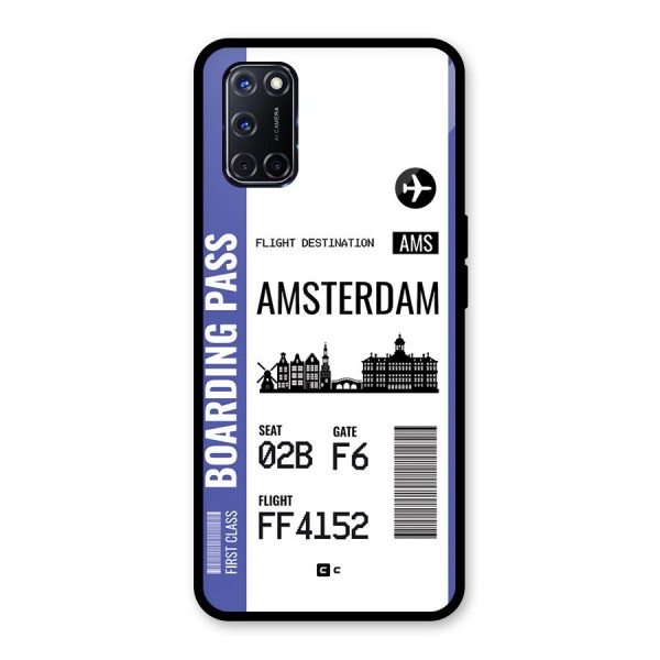 Amsterdam Boarding Pass Glass Back Case for Oppo A52