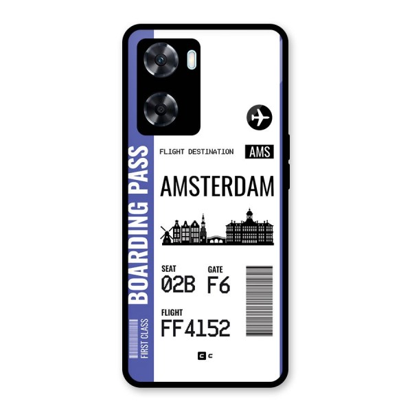 Amsterdam Boarding Pass Glass Back Case for Oppo A77