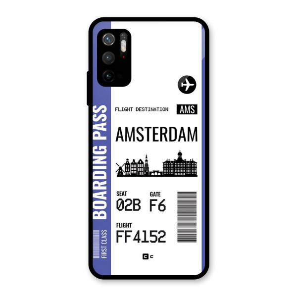Amsterdam Boarding Pass Glass Back Case for Poco M3 Pro 5G