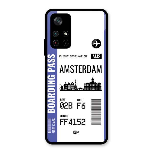Amsterdam Boarding Pass Glass Back Case for Poco M4 Pro 5G