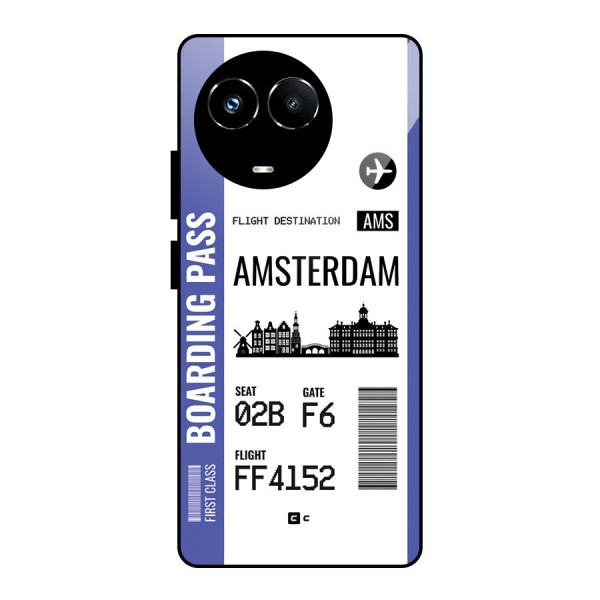 Amsterdam Boarding Pass Glass Back Case for Realme 11X