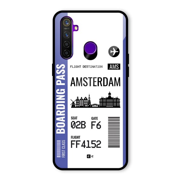 Amsterdam Boarding Pass Glass Back Case for Realme 5 Pro