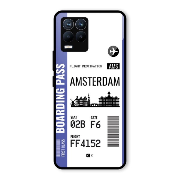 Amsterdam Boarding Pass Glass Back Case for Realme 8 Pro