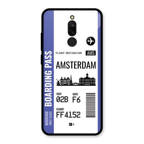 Amsterdam Boarding Pass Glass Back Case for Redmi 8