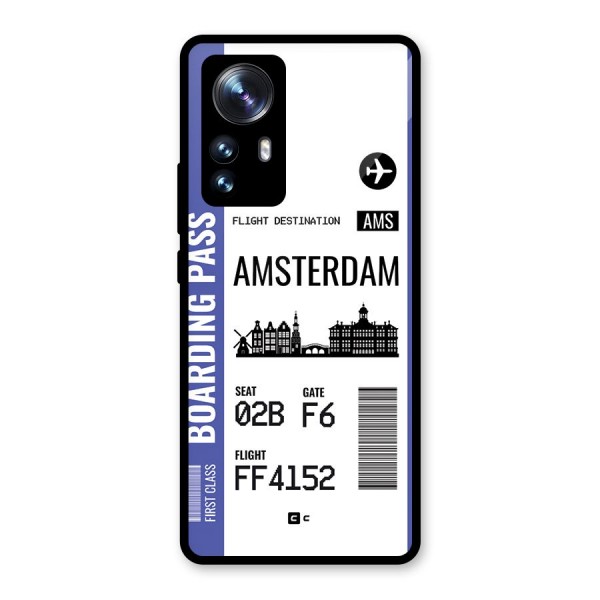 Amsterdam Boarding Pass Glass Back Case for Xiaomi 12 Pro