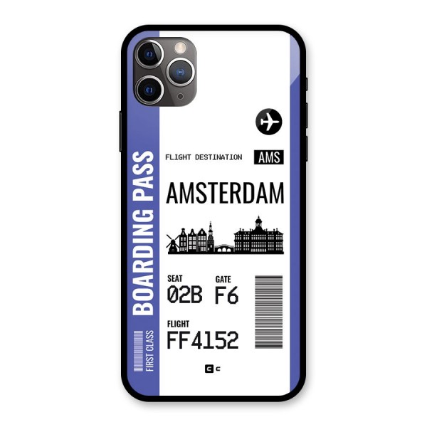 Amsterdam Boarding Pass Glass Back Case for iPhone 11 Pro Max