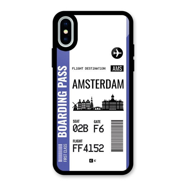 Amsterdam Boarding Pass Glass Back Case for iPhone X