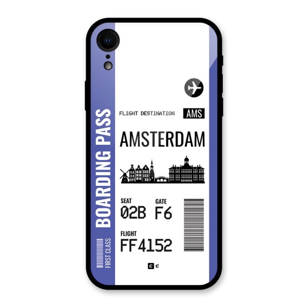 Amsterdam Boarding Pass Glass Back Case for iPhone XR
