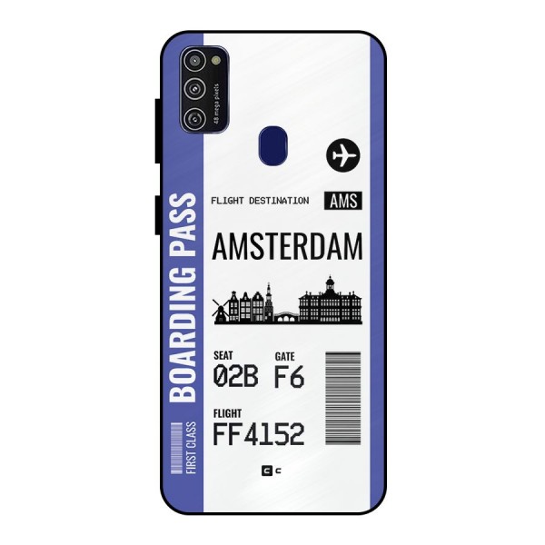 Amsterdam Boarding Pass Metal Back Case for Galaxy M21